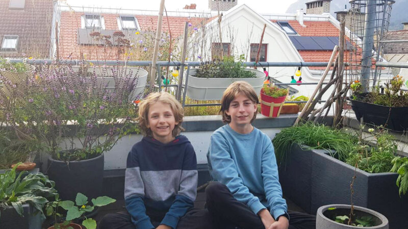 Balkonbesuch bei Theo und Philipp in Innsbruck